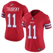Cheap Women's Buffalo Bills #11 Mitch Trubisky Red Vapor Stitched Football Jersey(Run Small)