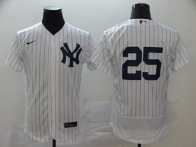 Wholesale Cheap New York Yankees #25 Gleyber Torres Men\'s Nike White Navy Home 2020 Authentic Player MLB Jersey