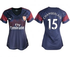 Wholesale Cheap Women\'s Arsenal #15 Chamberlain Away Soccer Club Jersey
