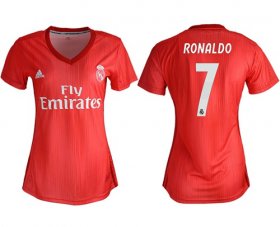 Wholesale Cheap Women\'s Real Madrid #7 Ronaldo Third Soccer Club Jersey