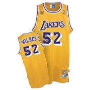 Wholesale Cheap Los Angeles Lakers #52 Jamaal Wilkes Yellow Swingman Throwback Jersey