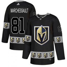 Wholesale Cheap Adidas Golden Knights #81 Jonathan Marchessault Black Authentic Team Logo Fashion Stitched NHL Jersey