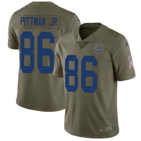 Wholesale Cheap Nike Colts #86 Michael Pittman Jr. Olive Men\'s Stitched NFL Limited 2017 Salute To Service Jersey