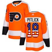 Wholesale Cheap Adidas Flyers #18 Tyler Pitlick Orange Home Authentic USA Flag Stitched NHL Jersey
