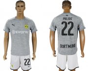 Wholesale Cheap Dortmund #22 Pulisic Grey Soccer Club Jersey