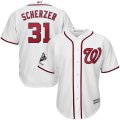 Wholesale Cheap Washington Nationals #31 Max Scherzer Majestic 2019 World Series Champions Home Official Cool Base Bar Patch Player Jersey White