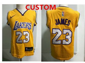 Wholesale Cheap Custom Los Angeles Lakers Yellow Toddlers Jersey