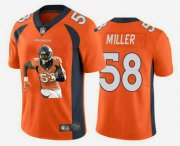 Wholesale Cheap Men's Denver Broncos #58 Von Miller Orange Player Portrait Edition 2020 Vapor Untouchable Stitched NFL Nike Limited Jersey