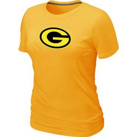 Wholesale Cheap Women\'s Green Bay Packers Neon Logo Charcoal T-Shirt Yellow