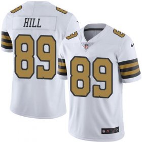 Wholesale Cheap Nike Saints #89 Josh Hill White Men\'s Stitched NFL Limited Rush Jersey
