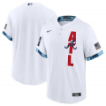 Wholesale Cheap Men's Atlanta Braves Blank 2021 White All-Star Cool Base Stitched MLB Jersey