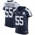 Wholesale Cheap Nike Cowboys #55 Leighton Vander Esch Navy Blue Thanksgiving Men's Stitched With Established In 1960 Patch NFL Vapor Untouchable Throwback Elite Jersey