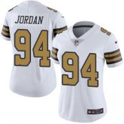 Wholesale Cheap Nike Saints #94 Cameron Jordan White Women's Stitched NFL Limited Rush Jersey