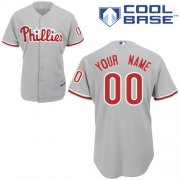 Wholesale Cheap Phillies Personalized Authentic Grey Cool Base MLB Jersey (S-3XL)