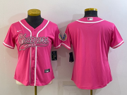 Wholesale Cheap Women's Los Angeles Chargers Blank Pink With Patch Cool Base Stitched Baseball Jersey