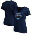 Wholesale Cheap Women's 2020 NHL All-Star Game V-Neck T-Shirt Navy