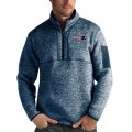 Wholesale Cheap Men's New England Patriots Heather Navy Antigua Fortune Quarter-Zip Pullover Jacket