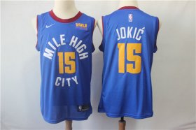Wholesale Cheap Men\'s Denver Nuggets #15 Nikola Jokic Nike blue Swingman Jersey