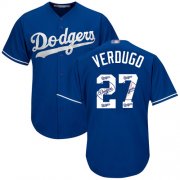 Wholesale Cheap Dodgers #27 Alex Verdugo Blue Team Logo Fashion Stitched MLB Jersey