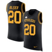 Wholesale Cheap Nike Steelers #20 Rocky Bleier Black Team Color Men's Stitched NFL Limited Rush Tank Top Jersey