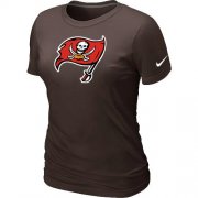 Wholesale Cheap Women's Nike Tampa Bay Buccaneers Logo NFL T-Shirt Brown