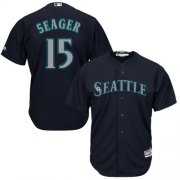 Wholesale Cheap Mariners #15 Kyle Seager Navy Blue Cool Base Stitched Youth MLB Jersey