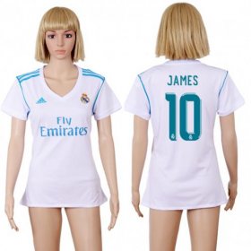 Wholesale Cheap Women\'s Real Madrid #10 James Home Soccer Club Jersey
