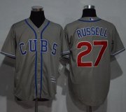 Wholesale Cheap Cubs #27 Addison Russell Grey New Cool Base Alternate Road Stitched MLB Jersey