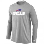 Wholesale Cheap Nike Buffalo Bills Authentic Logo Long Sleeve T-Shirt Grey