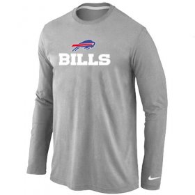 Wholesale Cheap Nike Buffalo Bills Authentic Logo Long Sleeve T-Shirt Grey