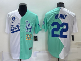 Wholesale Men's Los Angeles Dodgers #22 Bad Bunny White Green 2022 All Star Cool Base Stitched Baseball Jerseys