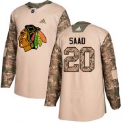 Wholesale Cheap Adidas Blackhawks #20 Brandon Saad Camo Authentic 2017 Veterans Day Stitched Youth NHL Jersey
