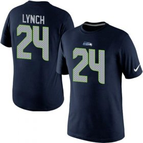 Wholesale Cheap Nike Seattle Seahawks #24 Marshawn Lynch Pride Name & Number NFL T-Shirt Blue