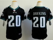 Wholesale Cheap Nike Eagles #20 Brian Dawkins Black Alternate Youth Stitched NFL Elite Jersey
