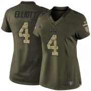 Wholesale Cheap Nike Eagles #4 Jake Elliott Green Women's Stitched NFL Limited 2015 Salute to Service Jersey