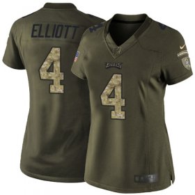 Wholesale Cheap Nike Eagles #4 Jake Elliott Green Women\'s Stitched NFL Limited 2015 Salute to Service Jersey