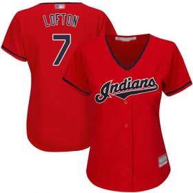 Wholesale Cheap Indians #7 Kenny Lofton Red Women\'s Stitched MLB Jersey