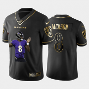 Cheap Baltimore Ravens #8 Lamar Jackson Nike Team Hero Vapor Limited NFL 100 Jersey Black Golden