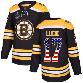 Wholesale Cheap Adidas Bruins #17 Milan Lucic Black Home Authentic USA Flag Stanley Cup Final Bound Stitched NHL Jersey