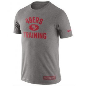 Wholesale Cheap Men\'s San Francisco 49ers Nike Heathered Gray Training Performance T-Shirt