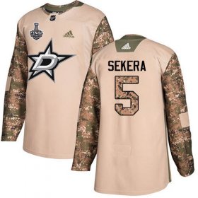 Cheap Adidas Stars #5 Andrej Sekera Camo Authentic 2017 Veterans Day Youth 2020 Stanley Cup Final Stitched NHL Jersey