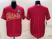Wholesale Cheap Men's Kansas City Chiefs Blank Red With Super Bowl LVII Patch Cool Base Stitched Baseball Jersey
