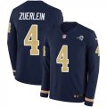 Wholesale Cheap Nike Rams #4 Greg Zuerlein Navy Blue Team Color Men's Stitched NFL Limited Therma Long Sleeve Jersey