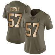 Wholesale Cheap Nike Colts #57 Kemoko Turay Olive/Gold Women's Stitched NFL Limited 2017 Salute to Service Jersey