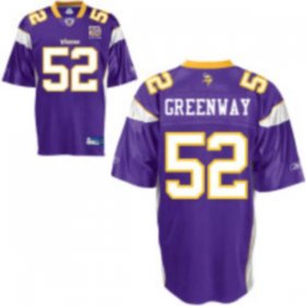 Wholesale Cheap Vikings #52 Chad Greenway Purple Team 50TH Patch Stitched NFL Jersey
