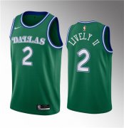 Wholesale Cheap Men's Dallas Mavericks #2 Dereck Lively II Green 2023 Draft Classic Edition Stitched Basketball Jersey