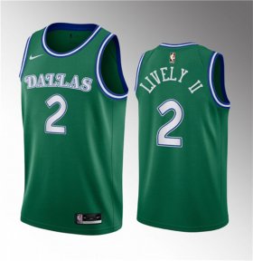 Wholesale Cheap Men\'s Dallas Mavericks #2 Dereck Lively II Green 2023 Draft Classic Edition Stitched Basketball Jersey