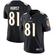 Wholesale Cheap Nike Ravens #81 Hayden Hurst Black Alternate Men's Stitched NFL Vapor Untouchable Limited Jersey