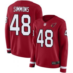 Wholesale Cheap Nike Cardinals #48 Isaiah Simmons Red Team Color Women\'s Stitched NFL Limited Therma Long Sleeve Jersey