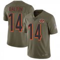 Wholesale Cheap Nike Bengals #14 Andy Dalton Olive Men's Stitched NFL Limited 2017 Salute To Service Jersey